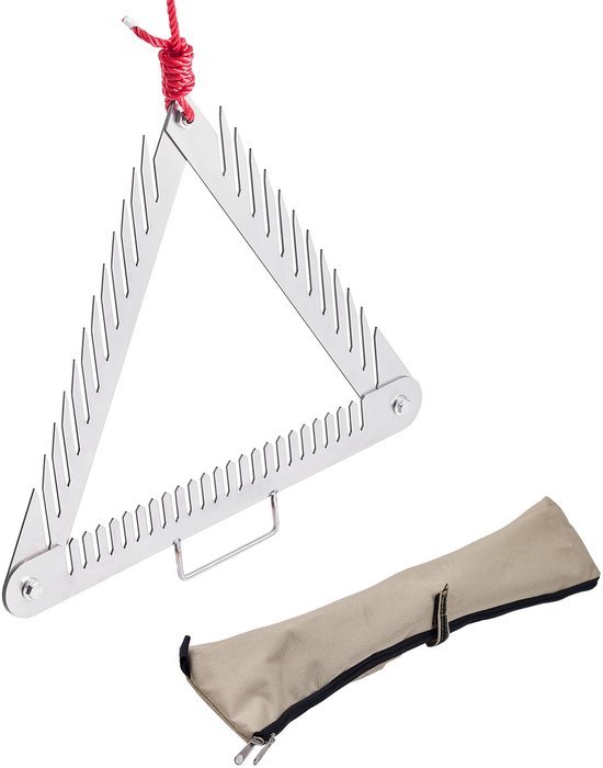 Vijverhark 515x540x9mm Onkruidverwijderaar Driezijdig met 9m Touw
