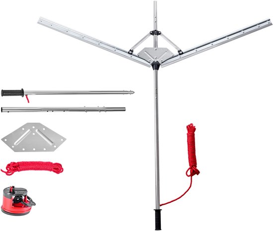 Vijverhark met Een Maximale Snijbreedte Van 157 Cm, Stalen Messen En 9 M Nylon Touw, Wateronkruidverwijderaar voor Lisdodden, Riet En Waterleliebladeren van Merkloos	