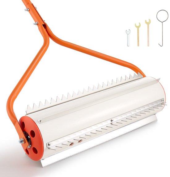 Vijverhark - Onkruidsnijder/Onkruidroller - Bereik 5,49 m - Zes RVS Messen Voorgemonteerd - Vijf Aluminium Handgrepen - Verwijdert Onkruid, Wortels, Slib - Voor Vijvers & Meren van Merkloos	