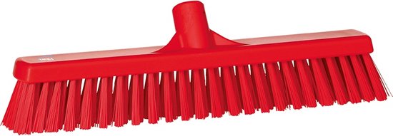 Vikan Bezem 31744 - 41cm - Zacht / Hard - Rood - Geschikt voor alle harde vloeren van Vikan