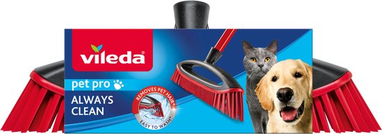 Vileda PetPro Always Clean Bezem - Gemakkelijk dierenhaar opvegen van Vileda