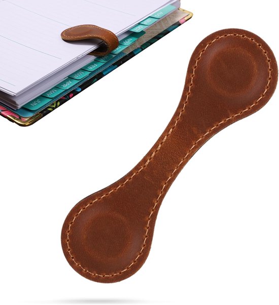 Vintage Leer Magnetische Boekenlegger - Dubbelzijdige Magnetische Initialen Boekenmarker Clips - Gepersonaliseerde Pagina Markers Cadeau voor Boekenliefhebbers - Lezers Vrouwen Mannen (Licht Bruin) van Merkloos	