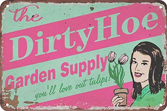 Vintage Tin Sign Vuile Schoffel Tuin Decoratie 12x8 inch van Merkloos	