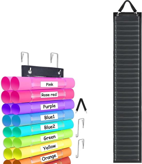 Vinyl Roll Holder - Vinyl Storage Organizer met 60 Compartiments - Wand/Over De Deur Vinyl Opslag Organizer van Merkloos	