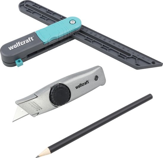 Vinylvloerlegset, 3-delig I 6978000 I voor het precies passende leggen van vinylvloeren tot 6 mm dikte van Wolfcraft