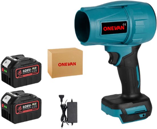 VirtuBuy® - Bladblazer met accu - Waterblazer - Elektrische Luchtblazer - Auto Droger - Snoerloos - Turbo Blower - 150M/S - 588VF - 1200W - Oplader van Merkloos	