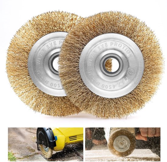 Virtubuy - Brass Brush Set - Onkruidborstel - Duurzaam en effectief - Goud - Vervangborstels - Voor tuin en terras - 2 stuks