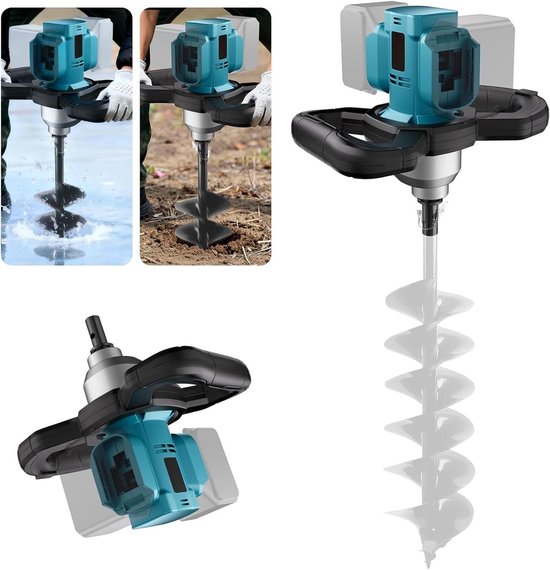 VirtuBuy - Grondboor - Accu - 1200 W - Motor - Boormachine - Paalboor - Geschikt voor vloerboor - IJsboren - Hekbouw - Mortelroerder - Makita - 36V - Compatibel - Borstelloos - Zonder batterij van VirtuBuy