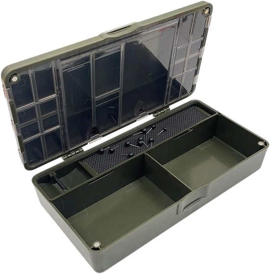 Visgerei Box - magnetische deksel - gesp lokken organizer - met verdelers en verwijderbaar rooster voor tackle opslag organisatie