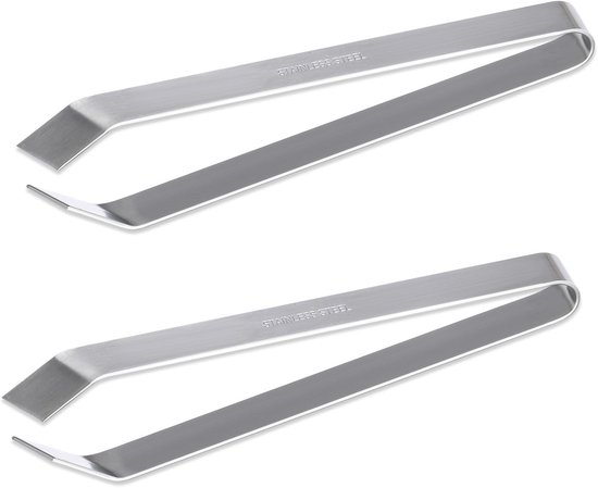 Visgraatpincet, 2 stuks keukenpincet, visgraattang van roestvrij staal, vispincet, plat en schuin pincet voor het verwijderen van visgraat, kippen en eendenveren, varkensveren van Merkloos	