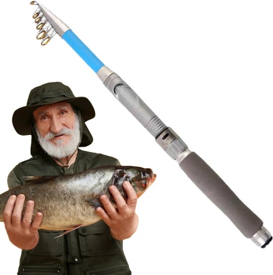 Vishengel Telescopisch - Werphengel Beginners - Zoetwatervissen - Lichtgewicht Slagvast - 1.8 Meter
