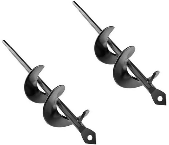 Vixson - Grondboor voor Boormachine - Tuinboor - Grondboorbit - Palenboor - Plantenboor - 8x30 cm - 2 Stuks - HOLEDRILL van Vixson