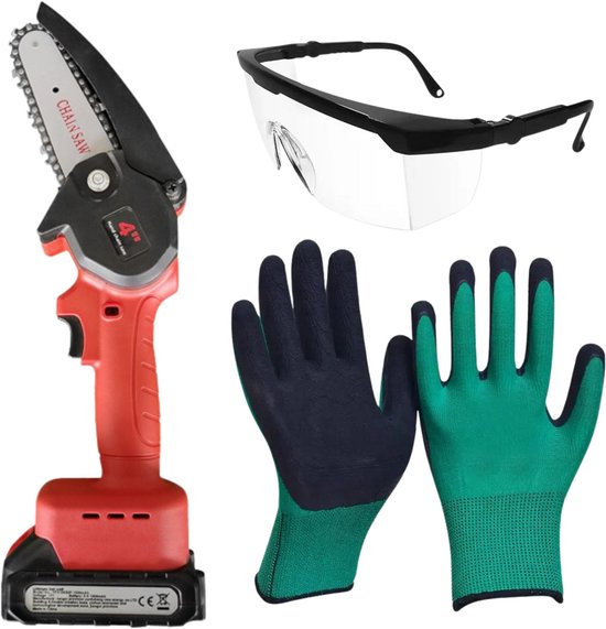 Vixson - Mini Kettingzaag - Elektrische Kettingzaag - Elektrische Zaag - Met Veligheidsbril en Tuinhandschoenen - BRENCHIE van Merkloos	