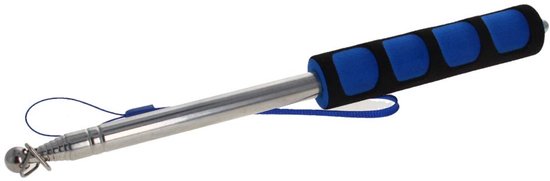 Vlaggenmast Pointer - Uitschuifbare Staf - Doceren Presenteren - Roestvrij Staal - 140 CM Lengte - Blauw Handvat