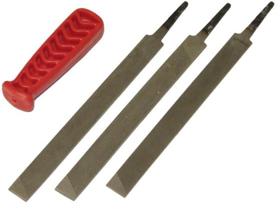 Vlakke vijlen kettingzaag - Kettingvijl Zaagvijl - Ketting slijpen - Met handvat - 150 mm - Grijs