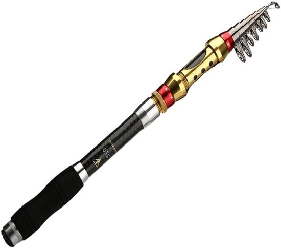 Vliegenhengel Telescoop - Vishengel Zee - Vissen in Zee - Lichtgewicht Koolstofvezel - 18-36m - Zwart