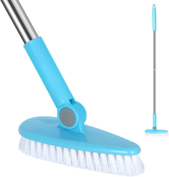 Vloer schrobborstel voor badkamer, badkuip, douche, tegel en voegen - Draaibare steel van 63 inch lang - Reinigingsborstel voor moeilijk bereikbare plaatsen in huis en keuken. van Ohuhu