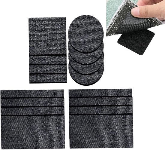 Vloerkleedgrepen - 16 stuks - antislip tapijtclip - herbruikbaar tapijt - kleverige wasbare tapijtstickers voor vloerbedekking en sofakussen - kofferbakvoeringen van Merkloos	
