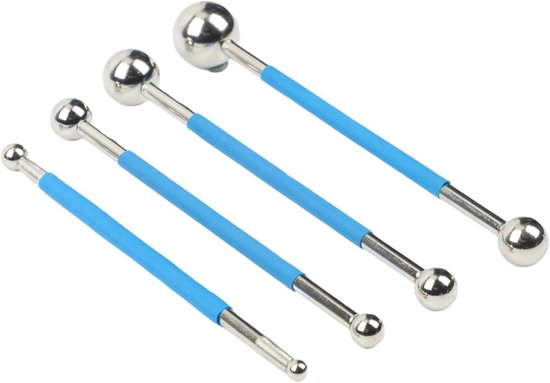 Vloernaad Gereedschap - Voegballen Set - Tegelwerk Afwerken - Dubbele Bal Ontwerp - 4 Stuks - Blauw Zilver