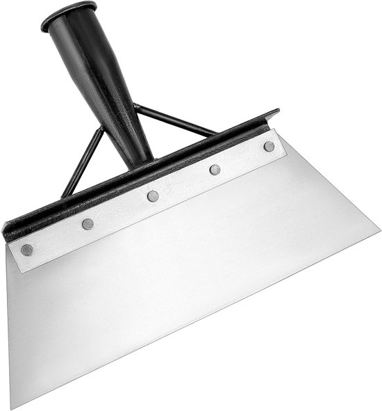 Vloerschraper 300mm - Breed inzetbare schep voor in de tuin, ijskrabben en verfkrabben - Met ergonomisch handvat - Gemaakt van sterk mangaanstaal met breed schraapblad - Duurzaam en effectief gereedschap voor in huis en tuin van Merkloos	