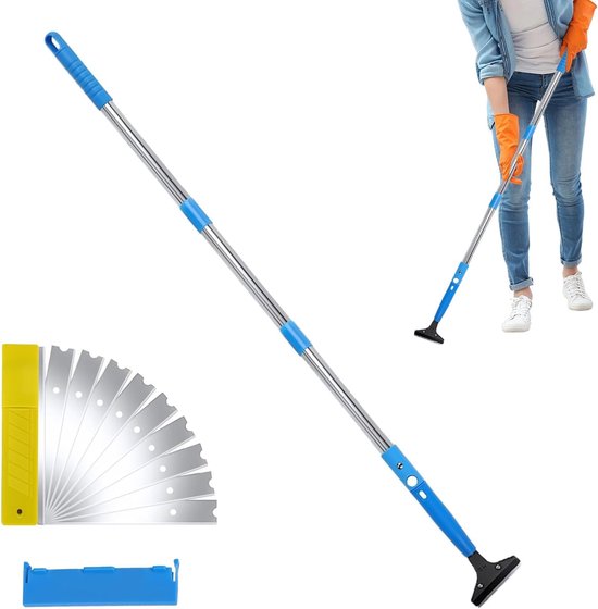 Vloerschraper Lange Steel - Reinigingsschraper Gereedschap - Vloeren Schoonmaken - Verstelbare Lengte - Tot 167 cm - Niet gespecificeerd