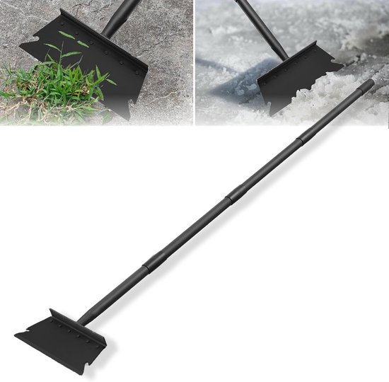 Vloerschraper met Verstelbare Steel 133 cm - Tuinschoffel - Sneeuwschuiver - Grasmatschraper - Randenschraper voor Schoonmaken en Tuinieren