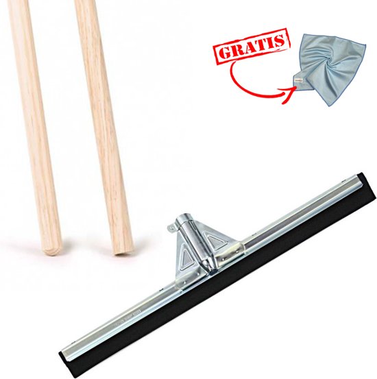 Vloertrekker 55cm gegalvaniseerd incl. Stevige houten steel 150cm | COMBIDEAL van Vero.