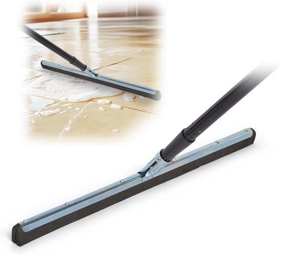 Vloertrekker 60 cm met lange steel voor optimale waterafvoer in badkamer en zwembad van Merkloos	