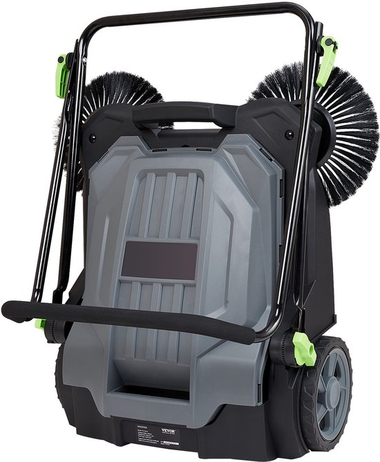 Vloervegmachine Om Achteraan Te Lopen, 25,6 Inch Handmatige Schuifvegmachine, 5 Gallon Afvalbak, Verstelbare Klapgreep voor Tuin, Garage van Merkloos	