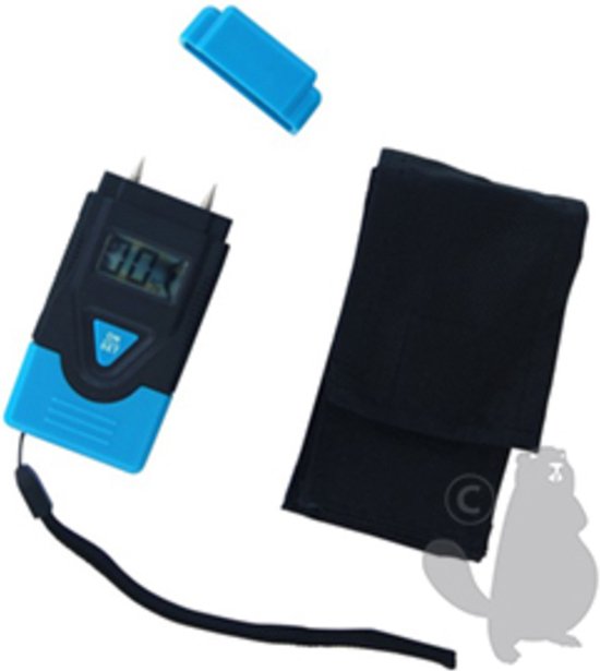 Vochtigheidsmeter met LCD scherm. Onmisbaar voor brandhout. Met batterij-indicator en opberghoes. van TROTEC