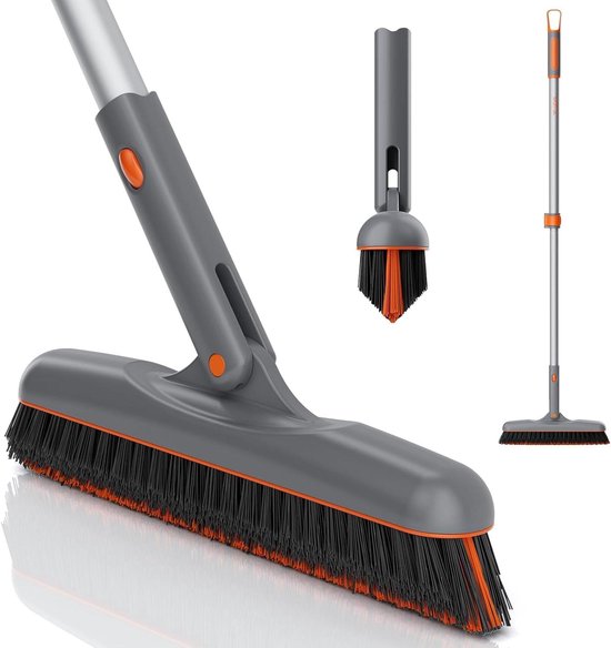 Voegborstel met lange steel - upgrade 180 ° rotatie - tegelvoeg - V-vormige doucheschrobberreiniger - stijve borstelharen - badkamermuur plinten - tegelvloeren - 1346 cm van Schoonmaakgoeroe