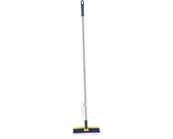 Voegborstel met lange steel - Vloerschrobber schraper - Grondig reinigen - 180 graden draaibare kop - 51.5 cm - Donkerblauw