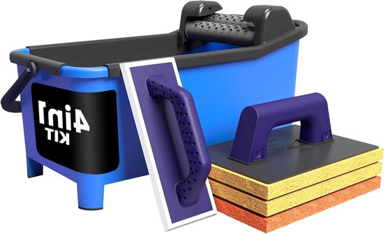 Voegemmer Kit - Voegset Tegels - Efficiënt voegen - Roller voor drainage - 20L - Grijs van Merkloos	