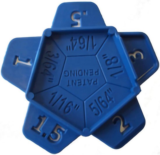 Voegen Afstandhouders - Tegel Hulpmiddelen - Nauwkeurig Tegelleggen - 5-in-1 Verstelbaar - 05-3 mm - Blauw van Merkloos	