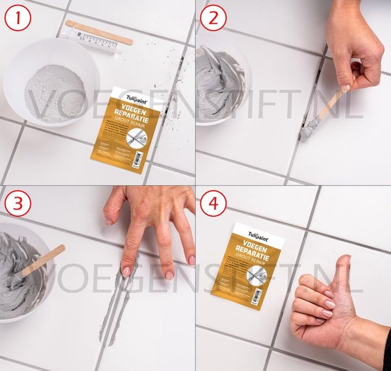 Voegen reparatie - Kit reparatie - Vloer en wand - Duoverpakking - Beige van Merkloos	