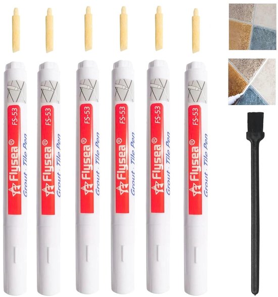Voegen Restauratie Pen - Reparatie Marker - Tegels Opfrissen - 6 Stuks Inclusief Reserve van Merkloos	