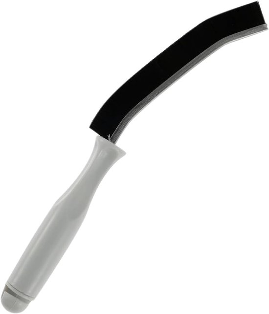 Voegenborstel - Groefreiniger Schoonmaakborstel - Dieptereiniging Groeven - Ergonomisch Handvat Lange Steel - 28 cm - Zwart