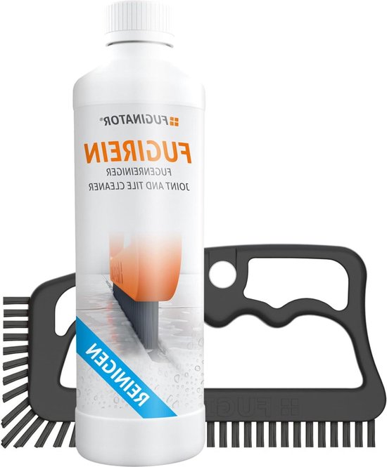 Voegenborstel met reiniger - Voegreiniger set - Badkamer reinigen - Ergonomische handgreep - 250 ml - Grijs
