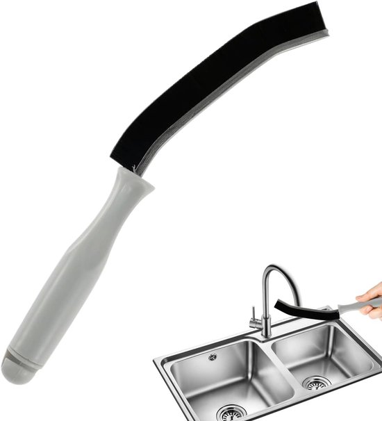 Voegenborstel - Reinigingsborstel - Dieptereiniging voegen - Ergonomische grip - 29x4x3 cm - Zwart