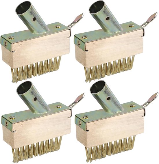 Voegenborstel Set 4 Stuks Staalborstel met Handvat voor Onkruid en Mos Verwijderen van Merkloos	