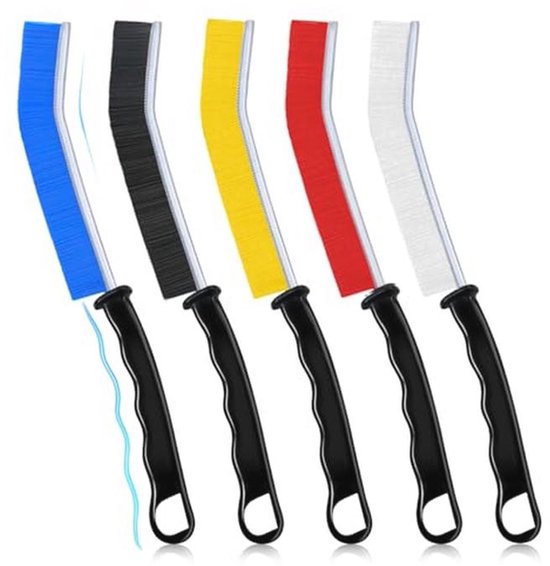 Voegenborstel Set - 5 Harde Haren Schoonmaakborstels voor Badkamer, Toilet, Keuken en Raamsleuven van Merkloos	