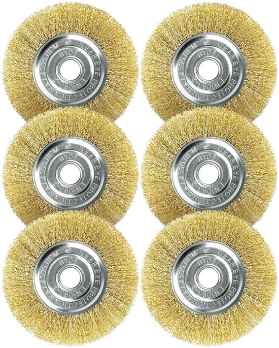 Voegenborstel set, 6 stuks draadborstels voor Gloria Multibrush en Weedbrush, Ø 11,5 cm, Garden Weed Brush accessoires voor bodemreiniging, mos, vuil en onkruid in voegen van Merkloos	