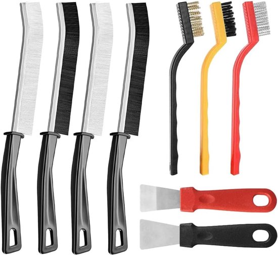Voegenborstel Set - 9 Stuks Harde Borstels voor Oven, Tegels, Ramen en Keuken Schoonmaken van Merkloos	