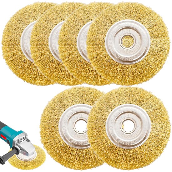 Voegenborstel Set - Onkruidborstel Staal - Terras Reinigen - Universeel Compatibel - 6 Stuks - Zilver