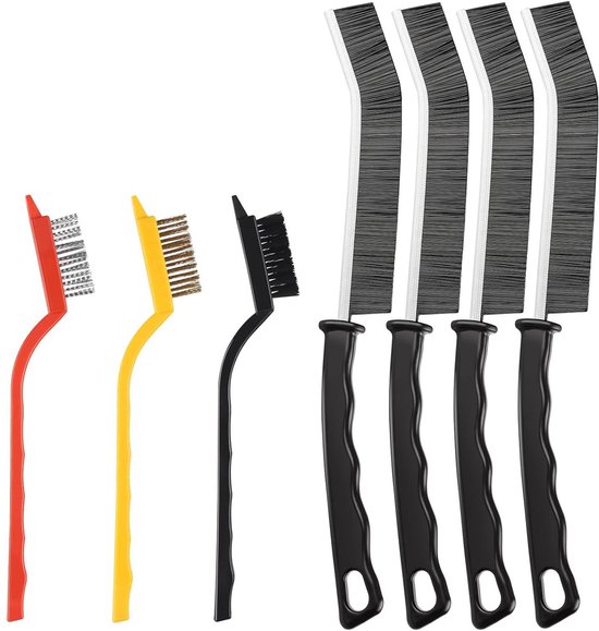 Voegenborstel Set - Schoonmaak Borstels - Diepe Reiniging - Ergonomisch Ontwerp - 7 Stuks - Grijs