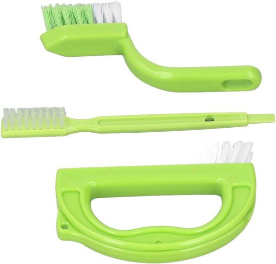 Voegenborstel Set - Tegelborstel Reiniger - Naden Schoonmaken - Ergonomisch Antislip Handvat - 3 Stuks - Wit