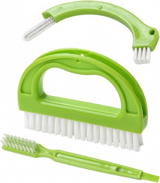 Voegenborstel - Set van 3 - Schoonmaakborstel - Badkamer - Voegen - Voegenkrabber - Voegenreiniger - Schoonmaken - Borstel