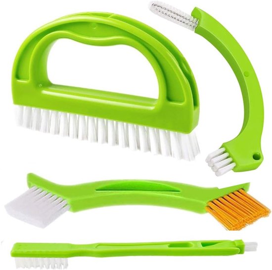 Voegenborstel - Set van 4 - Schoonmaakborstel - Badkamer - Voegen - Voegenkrabber - Voegenreiniger - Schoonmaken - Borstel