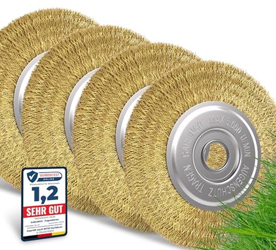 Voegenborstel set van 4 voor voegenreiniging en onkruidverwijdering | Compatibel met Multibrush en andere draadborstels van Merkloos	