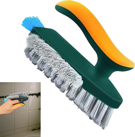 Voegenborstel - Spleetreiniger - Kieren Schoonmaken - Ergonomische Grip - 16L x 10B x 8H cm - Groen